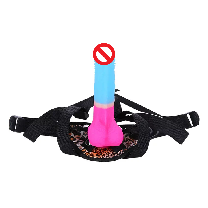 7.09 Inches Strap-on Dildo Leopard Belt For Lesbian Couple